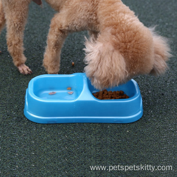 Double Plastic Bowls Puppy Food Cups Dog Bowl